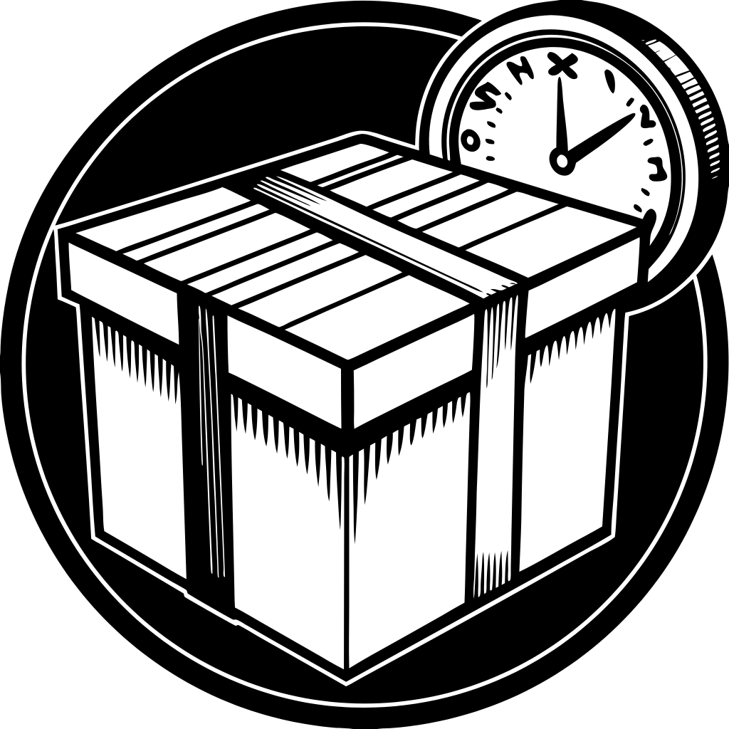an-icon-combining-a-simple-package-or-box-with-a-c - Top Notch Customs Icon of a package with motion lines symbolizing express delivery.